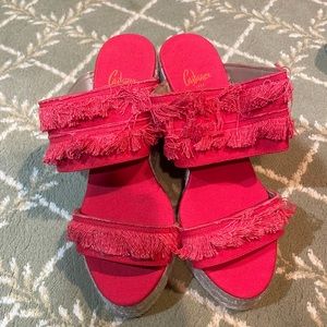 Castaner red platform espadrille sandals size 37